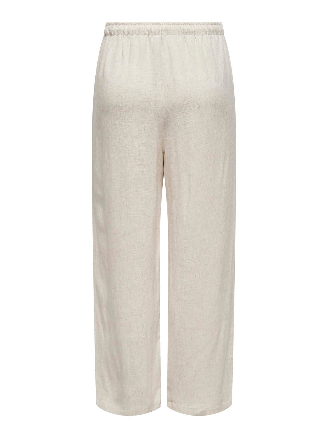 ONLSIESTA MW Straight Linen Pant - Beige